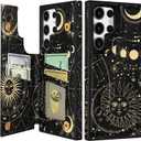 Shorogyt for Samsung Galaxy S22 Ultra Wallet Case with Card Holder - Designer Constellation Pattern Kickstand Magnetic Clasp Back Flip Folio Leather Phone Cases for S22 Ultra for Women Men Girls