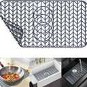 Sink Protectors For Kitchen Sink 12" 13" 16" 18" 19" 24" 26" 28" 29" 30", Silicone Kitchen Sink Mats Protector For Bottom Of Farmhouse Sink (24" X 12.5" Gray)