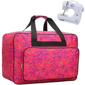 Sewing Machine Carrying Case Tote Bag, Nylon Carry Bag, Padded Storage Cover Carrying Case with Pockets and Handles, Suitable for Most Standard Singer, Brother, Janome (Pink)