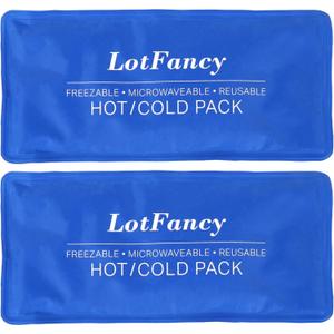 LotFancy Ice Pack for Injuries, Pack of 2, Reusable Hot Cold Pack for Therapy, Cooling or Heating Pad for First Aid, Back Shoulder Neck Head Feet Pain Relief, 11 x 5 Inches