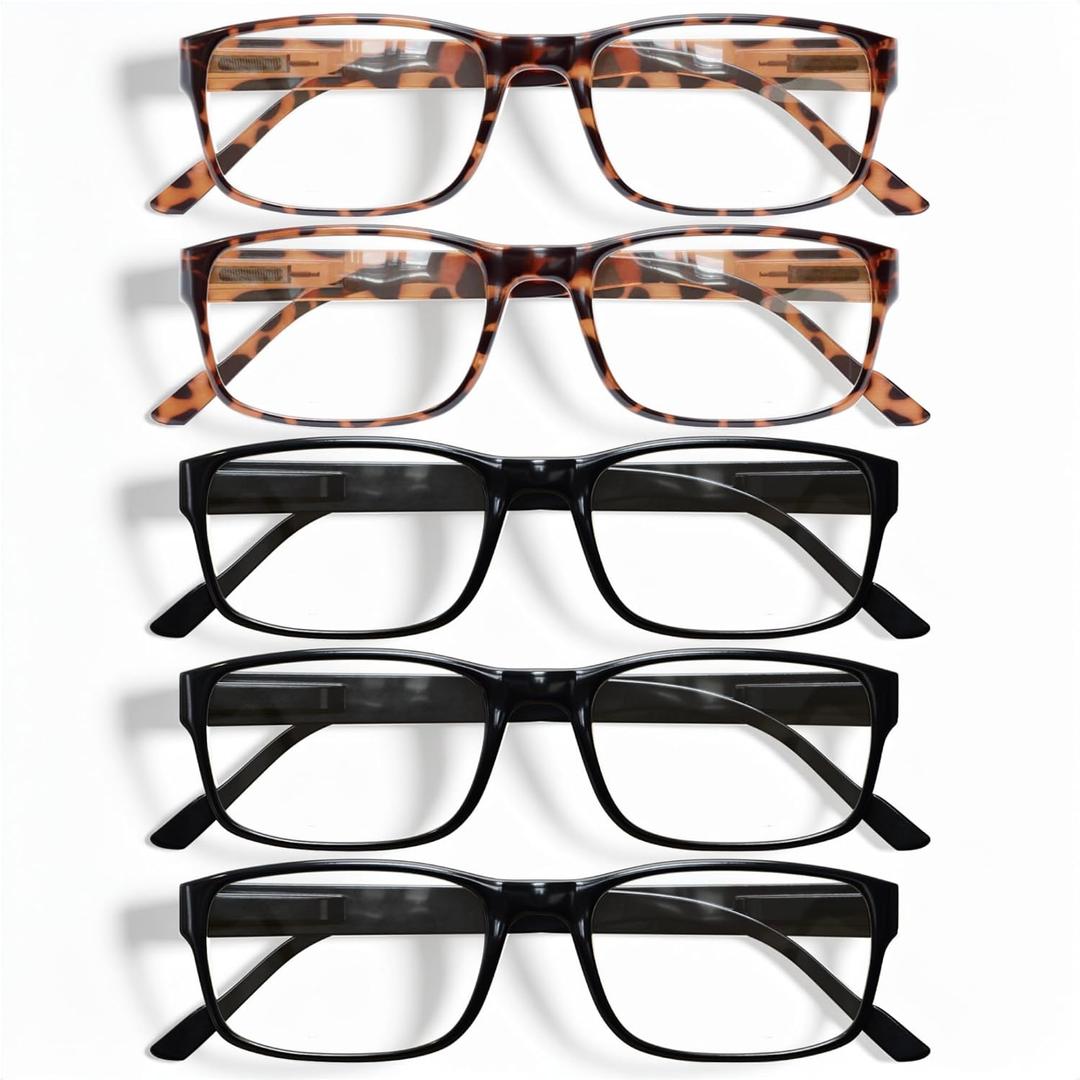 Gaoye Professional Reading Glasses for All Day - Computer Readers with Blue Light Protection - Value Pack (B2 Turtle Mix)