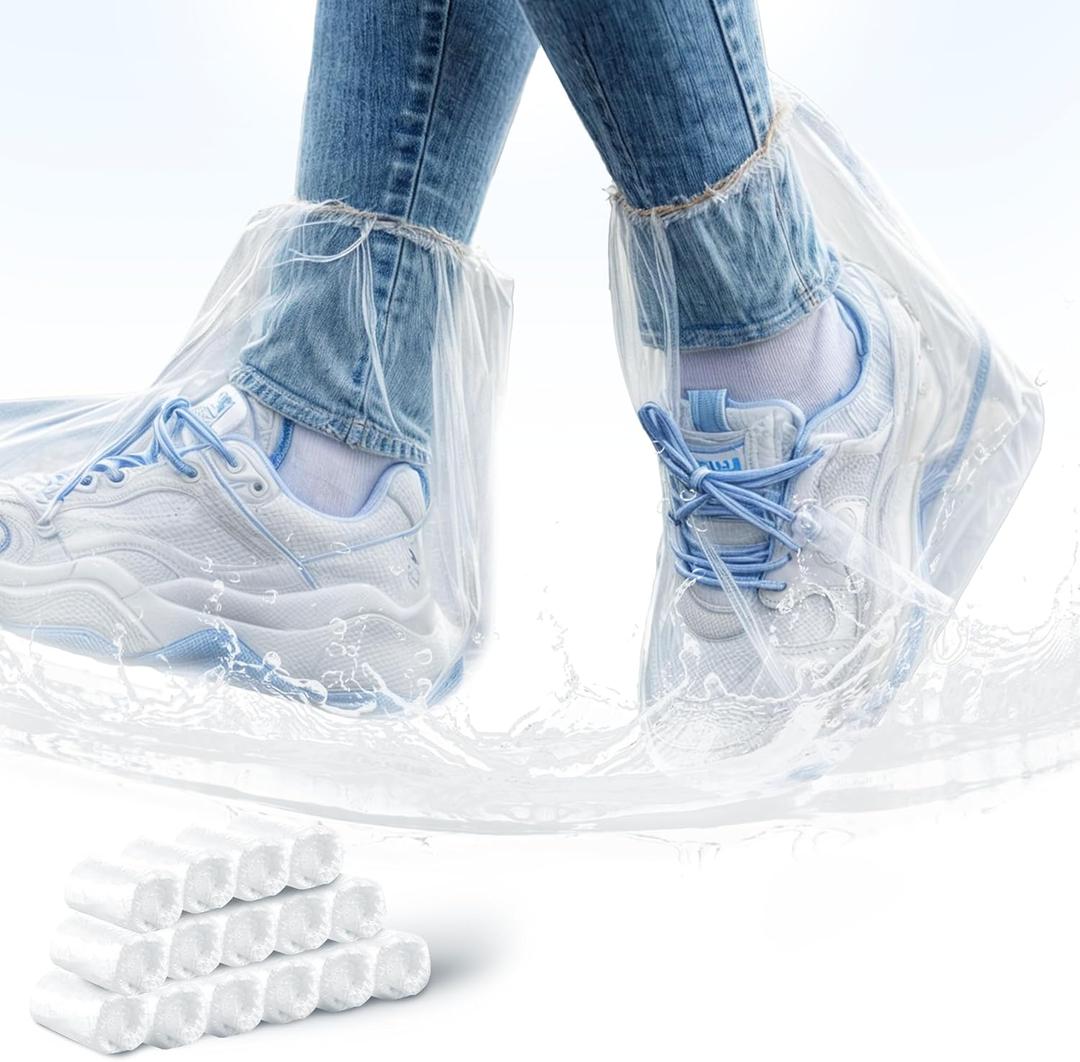 25 Pairs Waterproof Shoe Covers For Rain - Slip Over Plastic Shoe Covers Reusable - Galoshes For Women And Men Waterproof