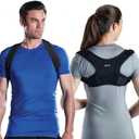 Gaiam Restore Posture Corrector for Women & Men - Back Straightener Adjustable Straps Compact Brace Support for Clavicle, Neck, Shoulder, Invisible Pain Relief