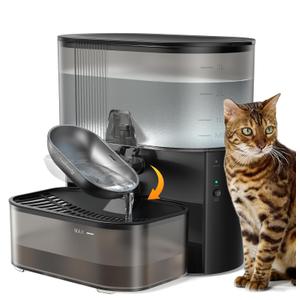 Wireless Cat Water Fountain, Stainless Steel Cat Bowl, Wastewater Separation, 3.5L Pet Water Fountain