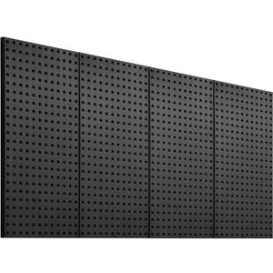 VEVOR Metal Pegboard Panels, 24" x 12" Pegboard, 4 Panels, Heavy Duty Steel Peg Board Wall Organizer, for Living Room Garage Tool Storage Workbench Office Organization Craft Room Kitchen Home, Black