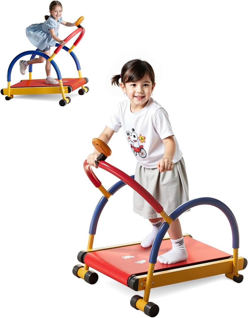 Treadmill for Kids with Handle Bar, XBD Incline Walking Pad Workout Equipment with LED Display, Toddler Treadmills for Home Boys Girls Ages 4+ 150Lbs Capacity