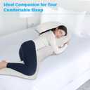 EKEPE Body Pillow with Cover, 68 Inches Memory Foam Full Body Pillow for Side Sleeper, Long Pregnancy Pillow with Contour Support for Back, Knee, Leg Relief - Medium White