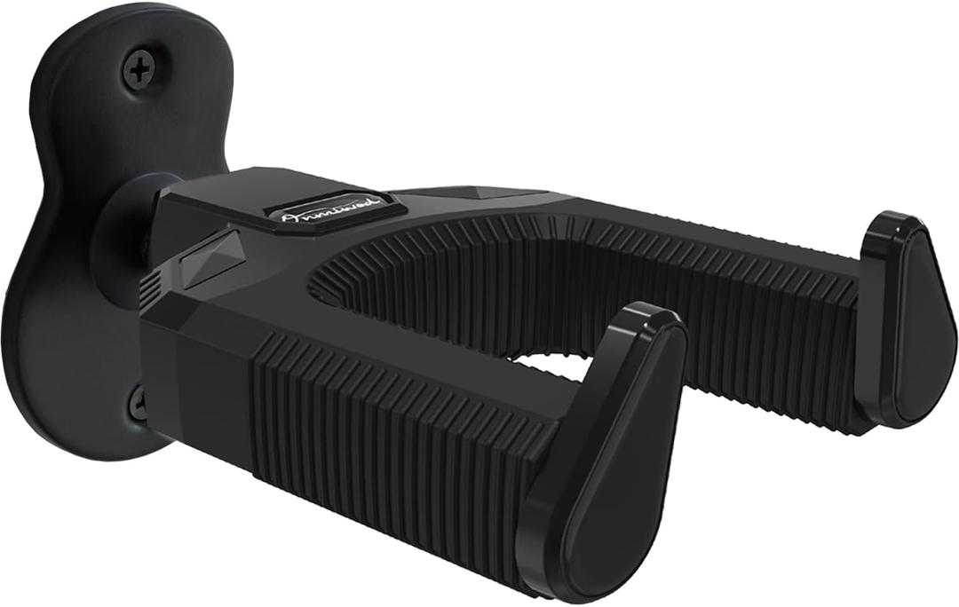 Guitar Wall Mount, Auto Lock Guitar Hanger, Black Metal Guitar Wall Hangers, Guitar Holder Hook Wall Stand for Classical, Acoustic, Electric Guitar, Banjo, Bass, Ukulele, Gift for Guitar Player