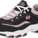 Skechers Women's D'lites Life Saver Memory Foam Lace-up Sneakers (Black/White/Pink)