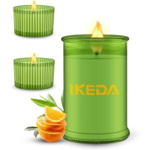 Scented Candles Set: Aromatherapy Candle for Home Fragrance | Long Lasting with 80 Hour Burn Time, 6.2oz | Natural Soy Candles Gifts for Women Men | 3 Pack Candle for Home Scented (Citrus Tea)