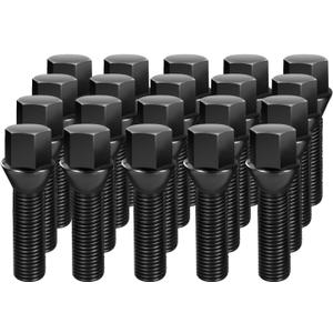 Dynofit M12x1.5 Lug Bolts Compaible with BMW, 45mm Shank Extended Aftermarket ET Wheel Bolts for E82 E88 E91 E92 E93, 12x1.5 Conical Seat Shiny Extended Wheel Studs for 20mm Spacer