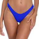 RELLECIGA Women's Thong Bikini Bottom Brazilian High Leg Bathing Suit Bottom, Small