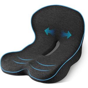 Trucker seat Cushions for Long Sitting, semi Truck seat Cushion with Lumbar Support, Truck seat Cushion for Back Pain and Supporting The HIPS, Trucker Essentials (Average Size)