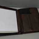 STYLIO Walnut Zipper Padfolio Portfolio Binder w/Carrying Handle | Organizer for Documents, iPad, Tablet, Notebook | Business Leather Binder for Men Women (No 3-Ring Binder)