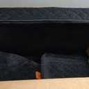 Dog Car Seat for Large Size Dog, Soft Fabric Car Dog Bed Filling Memory Foam,2 Clip-On Safety Leashes and 2 Pockets, Removable and Washable Comfy Pet Car Seat(Black/Brown, Large)