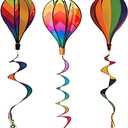 Syhonic 3Pcs Rainbow Windsock Hot Air Balloons Wind Spinner - Outdoor Whirligig Toy Garden Lawn Yard Home Decoration Ornament - Colorful Kinetic Hanging Decoration