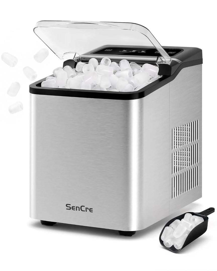 Ice Makers Countertop, 9 Ice Cubes in 6 Mins, 26.5Lbs/24H, Upgraded 1.5L Water Tank & 1.32Lbs Ice Basket, Self-Cleaning Portable Ice Maker for Home Kitchen Office Bar RV
