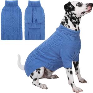 Dog Sweaters for Large Dogs Boy, Turtleneck Long Sleeve Knitted Dog Sweater, Fall Winter Warm Dog, 4XL 