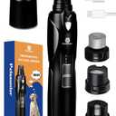 Petsaunter Dog Nail Grinder, 2-Speed and LED Light, Touch-Switch, TypeC, Quiet and Low-Vibration Dog Nail Trimmers, and 3 Ports for Large Dogs, Medium, Small Dogs Cats Pets with Hard or Thick Nail