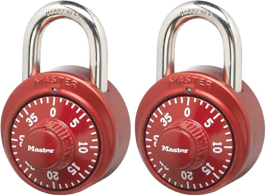 Master Lock 1530T Locker Lock Combination Padlock, 2 Count (Pack of 1), Colors May Vary