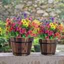 Artificial Flowers for Outdoor,20 Bundle UV Resistant Fake Flower Outdoor Faux Flowers Plastic Plants Shrubs for Indoor Outside Garden Home Decor(Mix Colors)