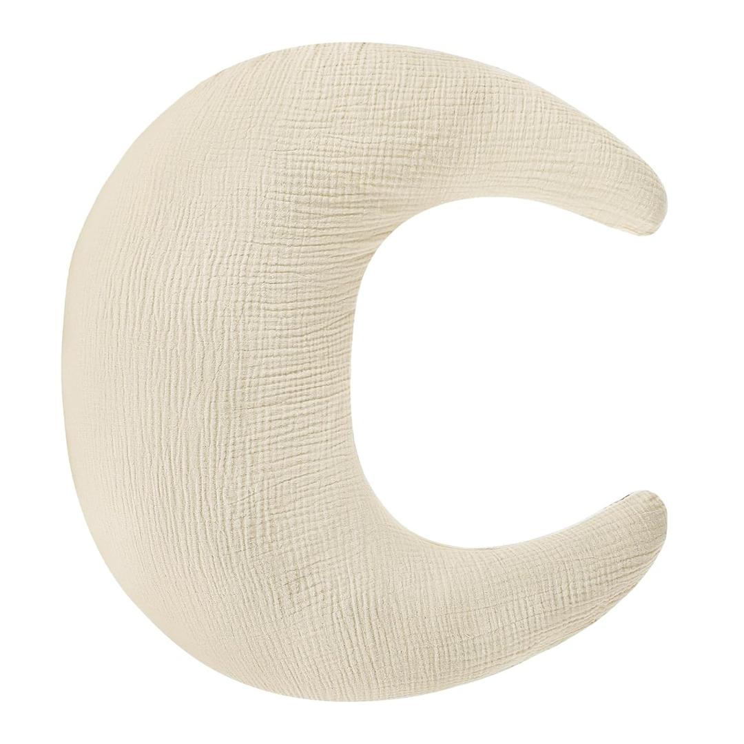 SWESEN Muslin Nursing Pillow Cover, Soft Removable Cover for Breastfeeding Pillows, Pillow Slipcover for Baby Boys and Girls, Comfortable & Breathable, Apricot, Washable (Only Cover)