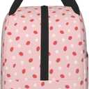 Strawberries Insulated Lunch Bag for Women Men Large Reusable Lunch Box Adult Leakproof Portable Cooler Tote Bags for Work Picnic Office Travel Outdoors (one size)