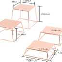 Dessert Table Risers Display Stands Food display Rose gold Metal Square Retail Pizza,Cupcake,Candy Stands Food Platter Tray,6x6 INCH,Set of 4