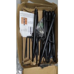 4 Pack 10 ft Heavy Duty Metal String Light Poles Adjustable Outdoor Lighting Stand for Patio,Backyard,Garden,Party & Wedding Rustproof & Sturdy with Hooks
