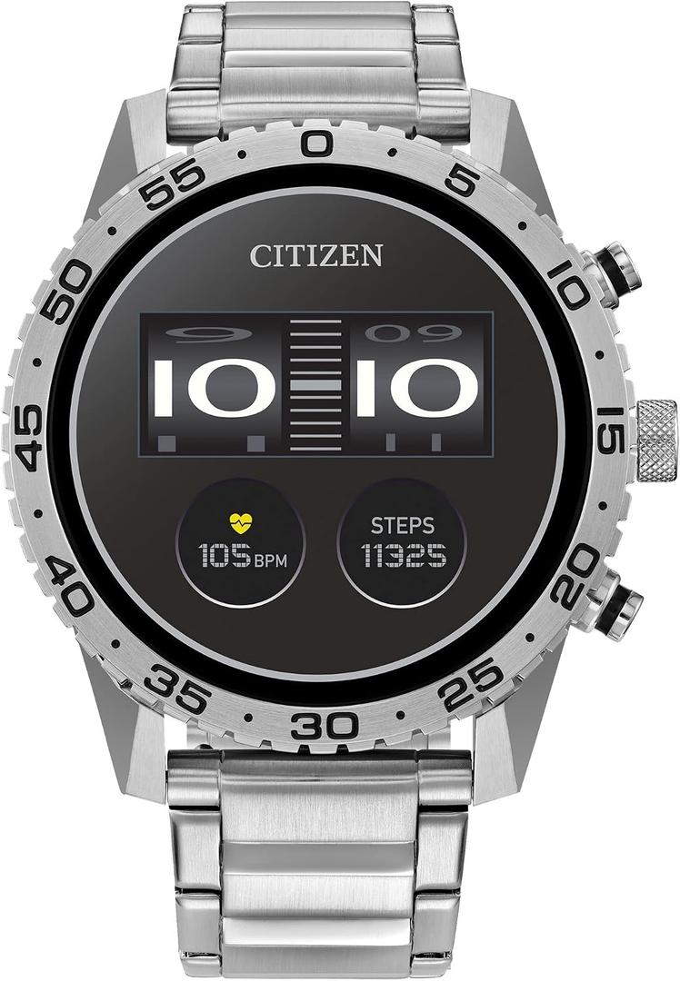 Citizen CZ Smart PQ2 44MM Sport Smartwatch with YouQ App with IBM Watson AI and NASA research, Wear OS by Google, HR, GPS, Fitness Tracker, Amazon Alexa, iPhone Android Compatible, IPX6 Rating