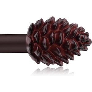 Bronze Curtain Rods for Windows 66 to 120 Inches, 1 Inch Diameter Heavy Duty Single Curtain Rod, Adjustable Window Curtain Rod Drapery Rod with Decorative Finials (ORB)