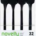 Novelty Modern Flatware, Cutlery, Salad forks Luxury Black 32 Count