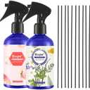Natural Bedroom Linen Spray Scented Room Mist with Plant Extracts Long Lasting Freshness for Sheets, Pillows & Curtains – 9oz 2Bottle（White Peach + Cream Vanilla ）