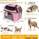 Cat Carrier Backpack Pet Carrier for Cats & Small Dogs Under 20 lbs TSA Airline Approved Soft Sided Collapsible Travel Carrier with Ventilation Windows, Pink