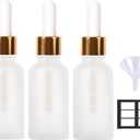 3 Pack, 1oz Glass Dropper Bottle for Hair, Tincture, Essential Oils - With Eye Dropper