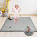 ACOMOPACK Baby Floor Play Mat,1.3" Thick Memory Foam Baby Crawling Mat,Coral Velvet Playmats for Tummy Time,Non-Slip Nursery Rug for Toddlers,Infants, Kids(39"59"1.3",Light Gray)