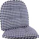 Klear Vu Omega Non-Slip Chair Cushions, Assembled in USA, U-Shaped Skid-Proof Seat Pads for Dining Room, Kitchen, Office, 15"x16" 2 Pack Gingham Navy 2 Count