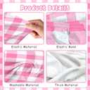 Pink White Gingham Arch Backdrop Covers, 6 Ft Pink Stretchy Arch Backdrop Stand Covers, Photography Background Plaid Arch Stand Covers for Wedding Birthday Baby Shower Party Decor