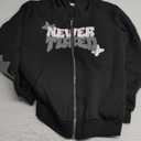 SOLY HUX Boy's Zip Up Hoodies Sweatshirt Y2k Letter Graphic Long Sleeve Streetwear Jacket (14 Years, Black Letter)