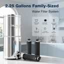 Purewell 4-Stage Ultra-Filtration Gravity-fed Water Filter System with 3 Filters, 304 Stainless Steel Countertop System with Water Level Window, Reduce Fluoride and Chlorine, 2.25G, PW-KS-3F