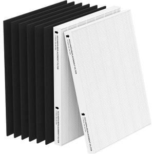 2 Pack Replacement Filter for Fellowes AeraMax 290/300/DX95 Purifiers and HF-300/AP-300PH, Fits Part# 9287201 & 9324201, 2 Filter and 6 Carbon Filter