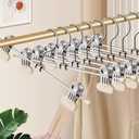 14Inch Pants Hangers with Wide Clips 30 Pack Adjustable Skirt Hangers for Women Non-Slip Clothes Hanger for Pants Heavy Duty Space Saving Trousers Hanger for Jeans,Shorts Ivory