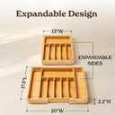 SMIRLY Silverware Drawer Organizer Bamboo Kitchen Drawer Organizer, Adjustable Utensil Holder and Cutlery Tray, Drawer Dividers for Flatware and Kitchen Utensils | Adjustable, Drawer Dividers, Flatware, Kitchen Utensils