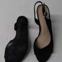 Women Velvet Minimalism Open Toe Slingback Sandals Pull On High Heel Stiletto Pumps Office Lady Dress Shoes  (6), Black