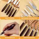 27 Pcs Palette Knife Set, Stainless Steel Painting Knife Set Wood Handle Palette Knives Paint Spatula Pallet Knives for Acrylic Paint Tools for Canvas Oil Painting Mixing and Texturing