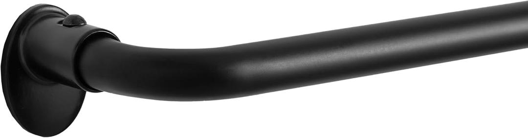 Eclipse Clinton Blackout Curtain Rods, 5/8 Inch Wrap Around Adjustable, Matte Black - 48 to 86 Inch (48-86)