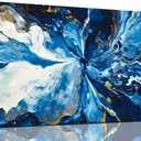 Blue Pictures Wall Decor for Living Room - Abstract Paintings Canvas Wall Art for Bedroom Decor Size 20" x 40"