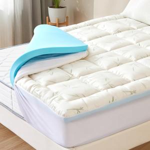 Sweetcrispy Full Mattress Topper, Memory Foam Pillowtop Mattress Pad 3 Inch