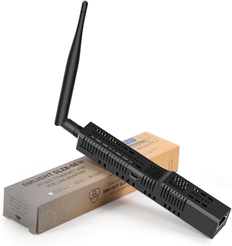 SMLIGHT SLZB-06M  A Zigbee 3.0 to Ethernet, USB, and WiFi Adapter with PoE Support, Works with Zigbee2MQTT, Home Assistant, ZHA (SLZB-06M: EFR32MG21 Chip)