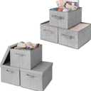 GRANNY SAYS Bundle of 3-Pack Fabric Storage Bins & 3-Pack Rectangle Lidless Storage Bins